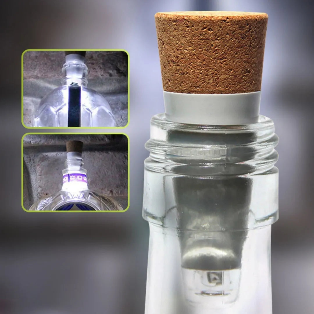 LED rechargeable bottle cap cork light with 15 beads for holiday decoration