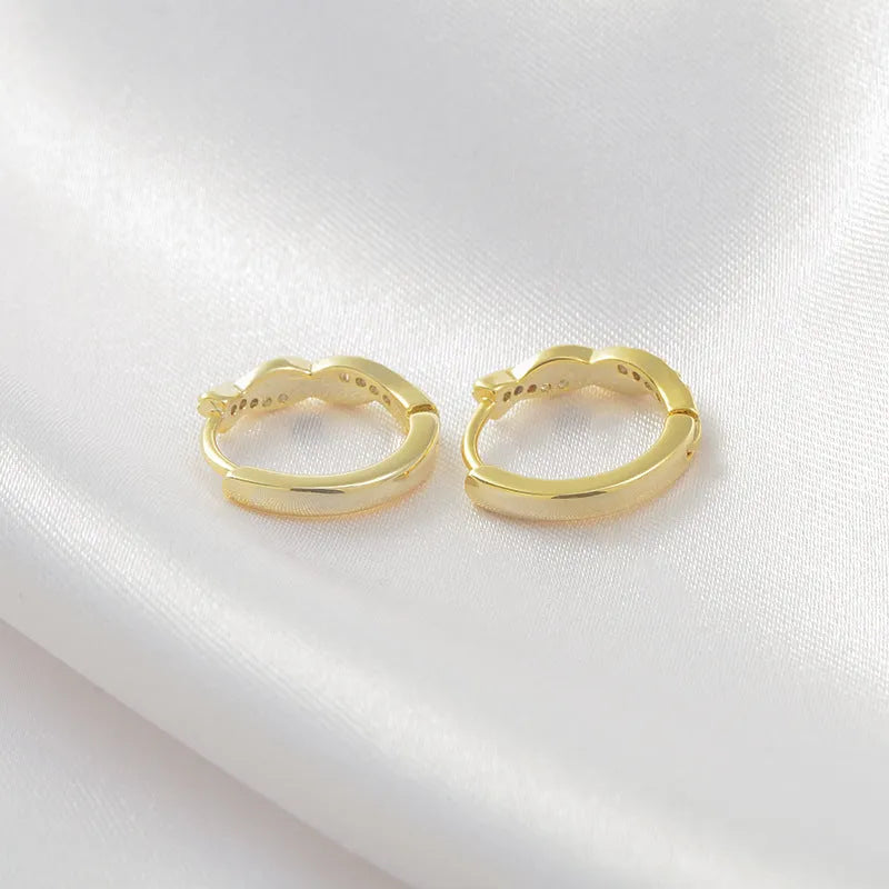 Geometric hemp rope earclip earrings in gold or silver colour with round European style elements