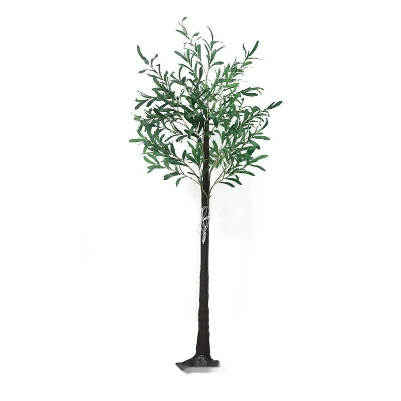1.8 metre tall artificial olive tree lamp with 210 warm white LED lights for courtyard decoration