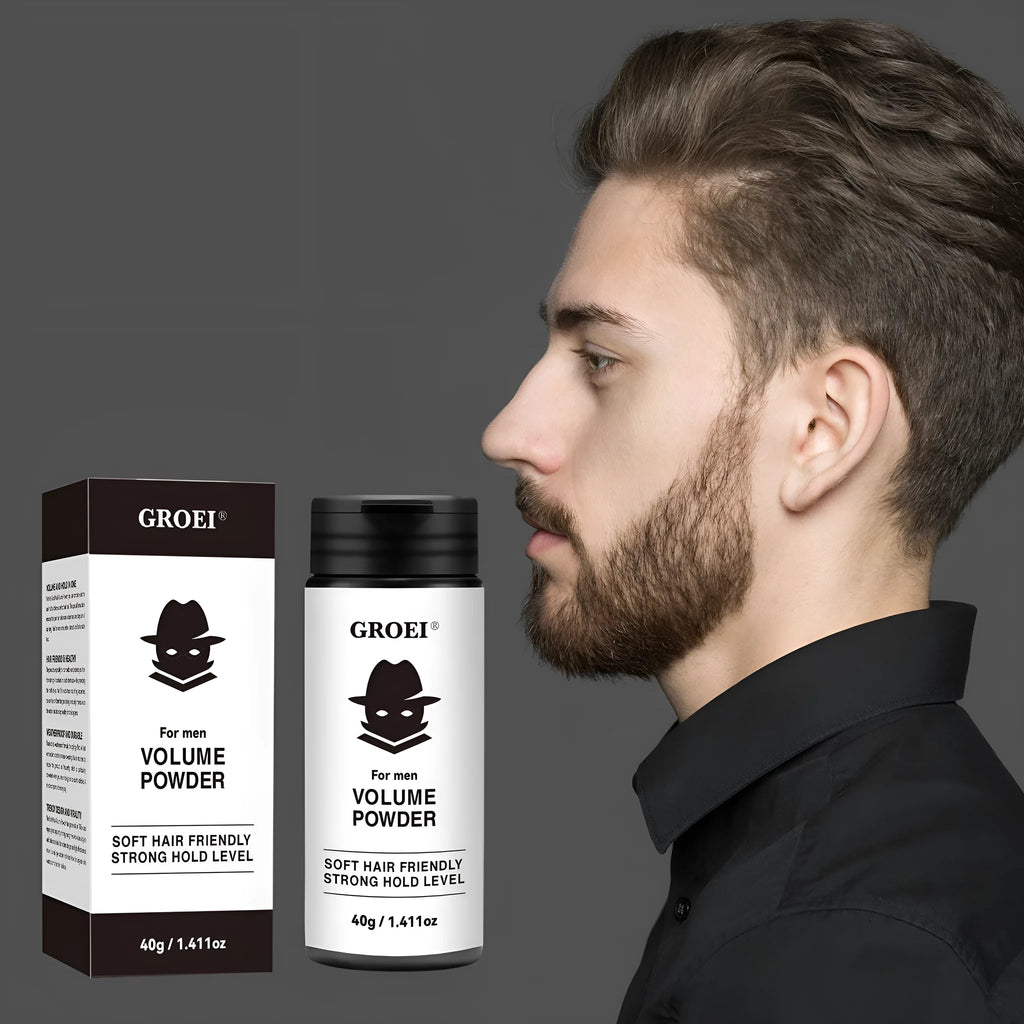 Disposable container of 40g hair styling powder for oil control and volume.