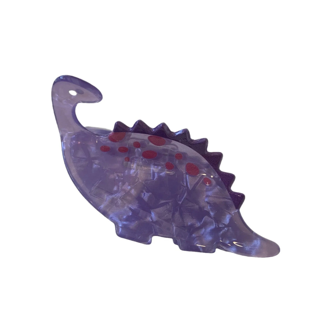 A dinosaur-themed acrylic jaw hair clip for women in one of six colours, showing a cute little dinosaur design.