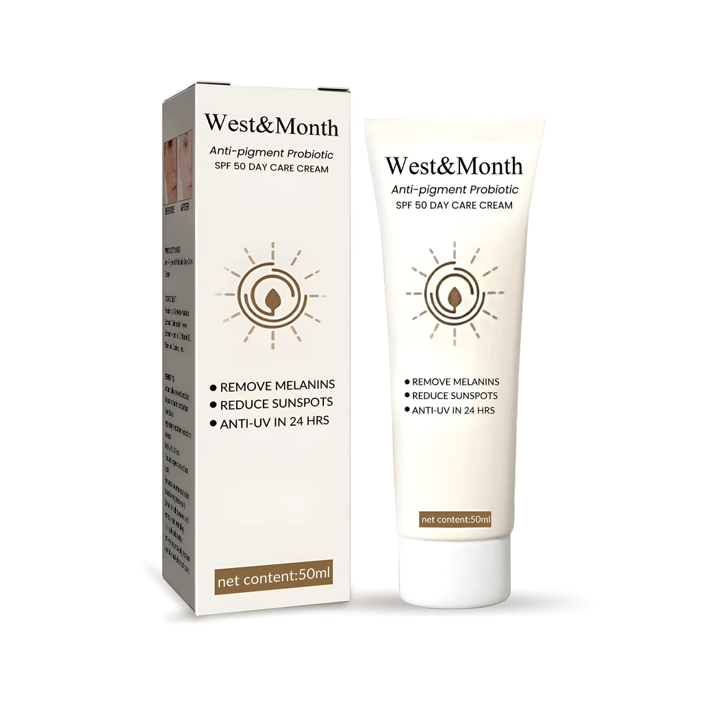 50g container of brightening skin colour protective cream with probiotics and vitamin C.