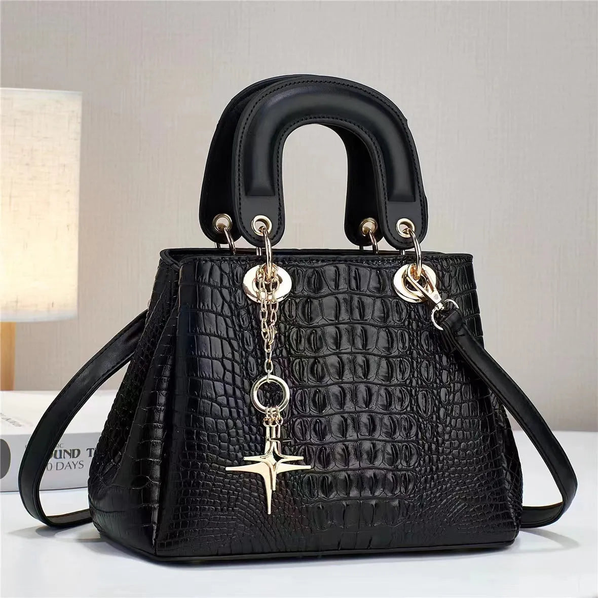 Women's PU shoulder messenger bag, horizontal square, embossed detail, single strap, available in beige green black white khaki red