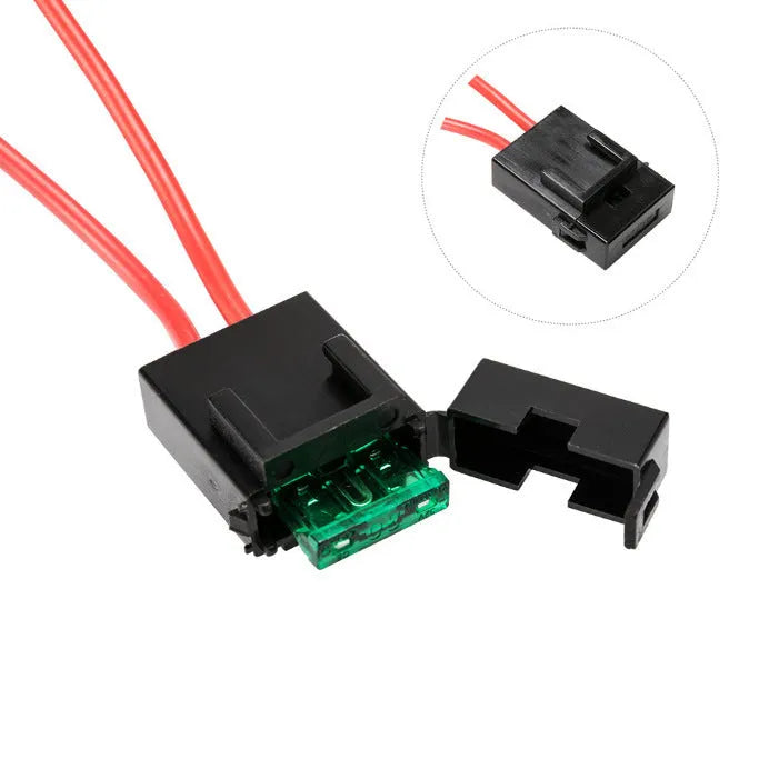 Black 2 metre off road LED spotlight cable set with integrated switch for vehicle lighting installation