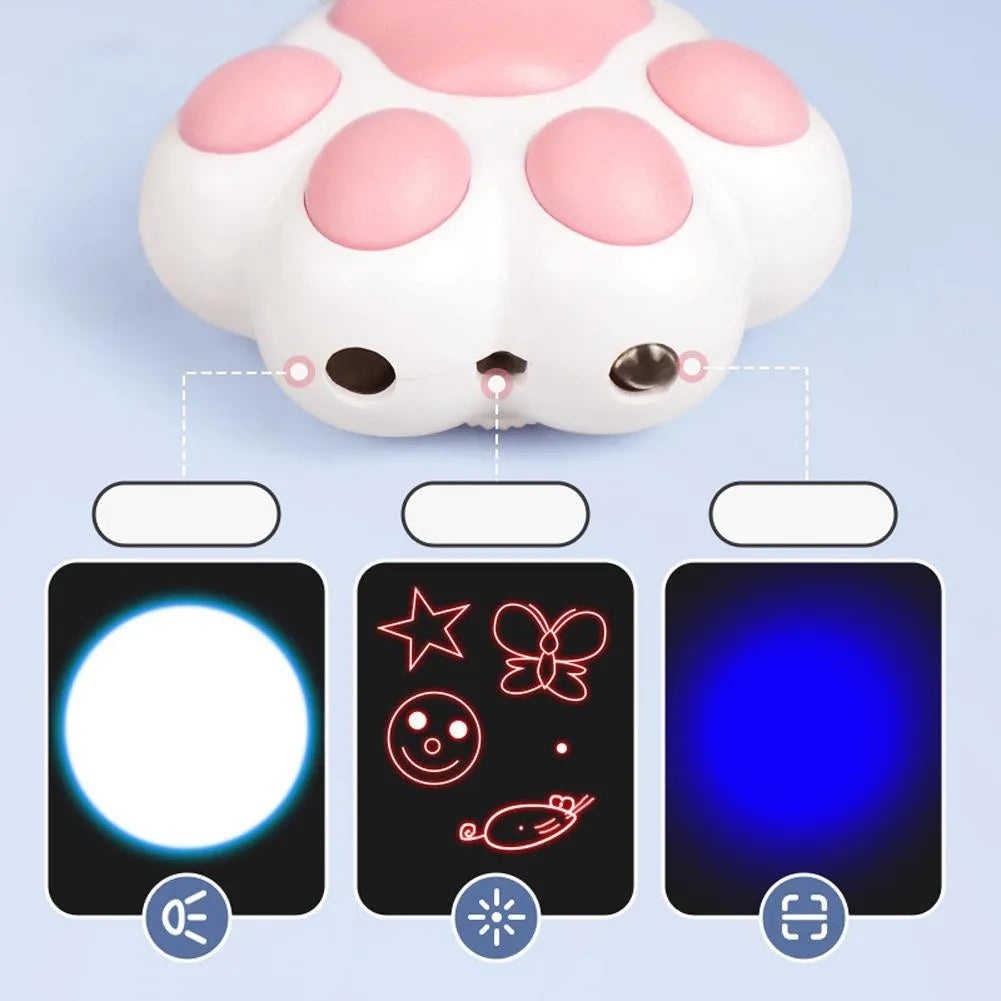 Compact black infrared cat teaser toy with USB charging port and keychain attachment