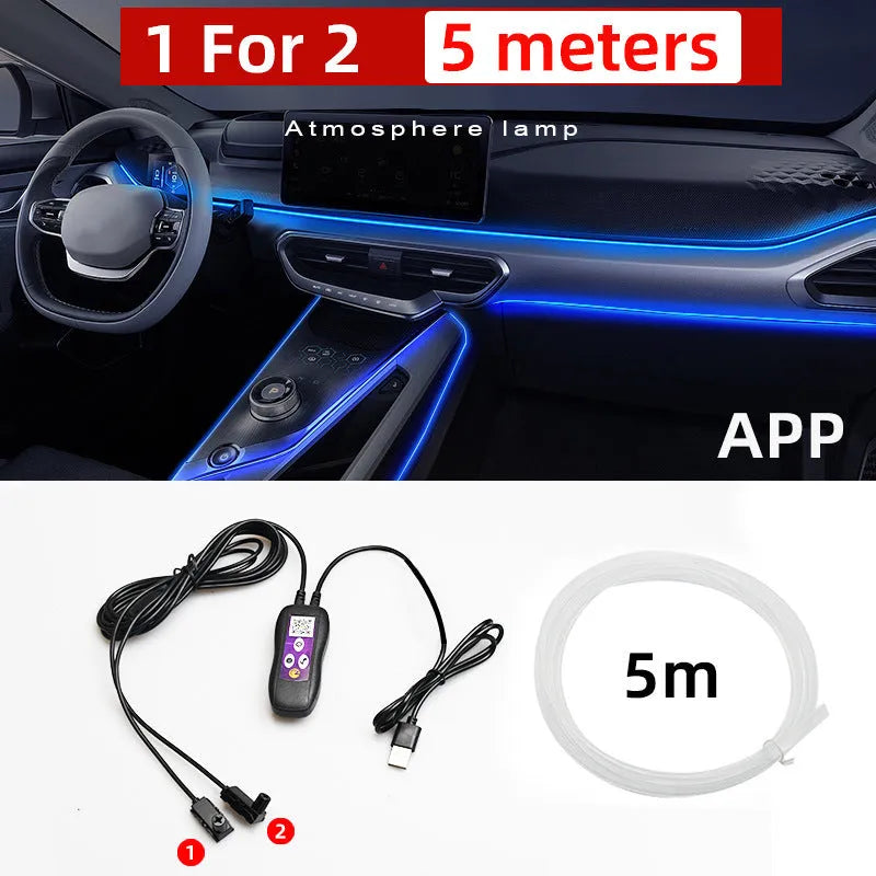Car LED atmosphere lamp with PVC coating for centre console illumination