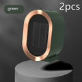 Mini portable electric heater with PTC ceramic heating and mechanical controls available in black blue green and white