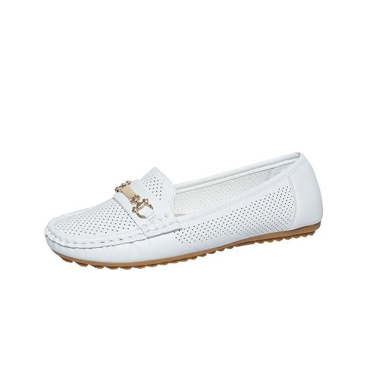 Women's flat casual shoes in white, black and khaki colours with artificial PU uppers