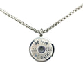 Stainless steel barbell disk necklace with geometric pendant and 60cm chain options