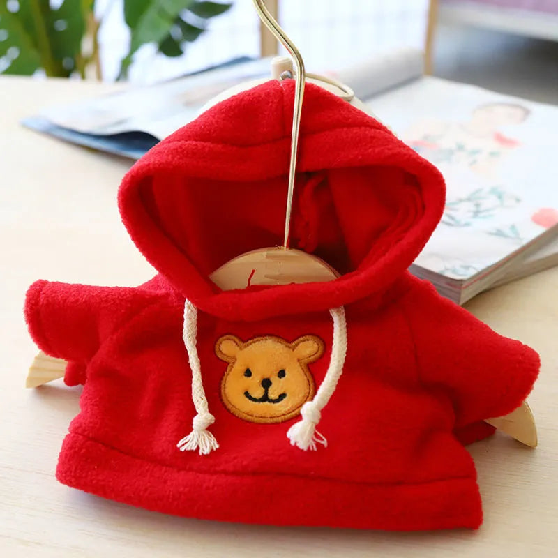 Cloth dog hoodie sweater in blue, shown in medium 23cm size on a mannequin.