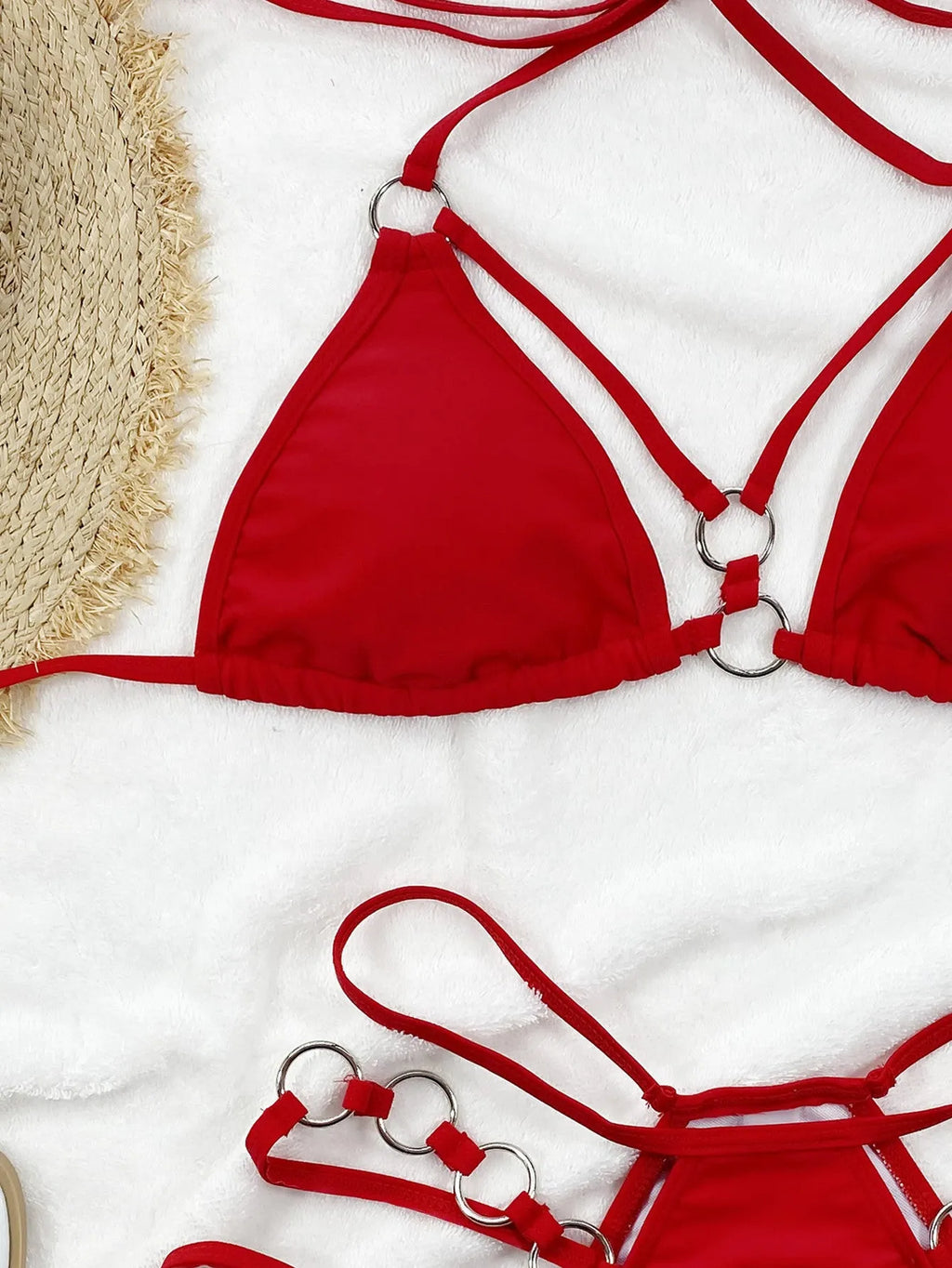Women's separated bikini swimwear set in multiple colours with nylon fabric construction