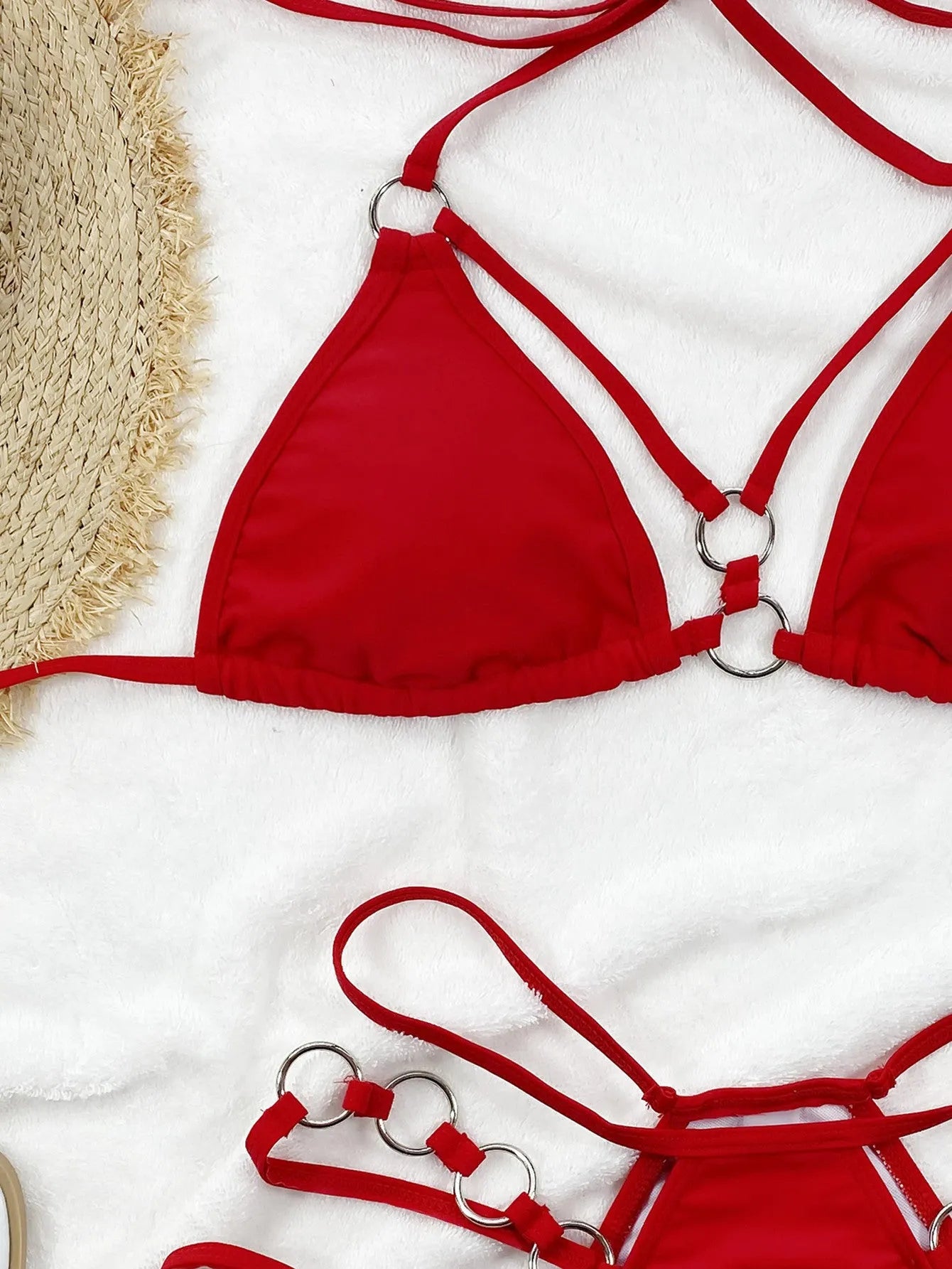 Women's separated bikini swimwear set in multiple colours with nylon fabric construction