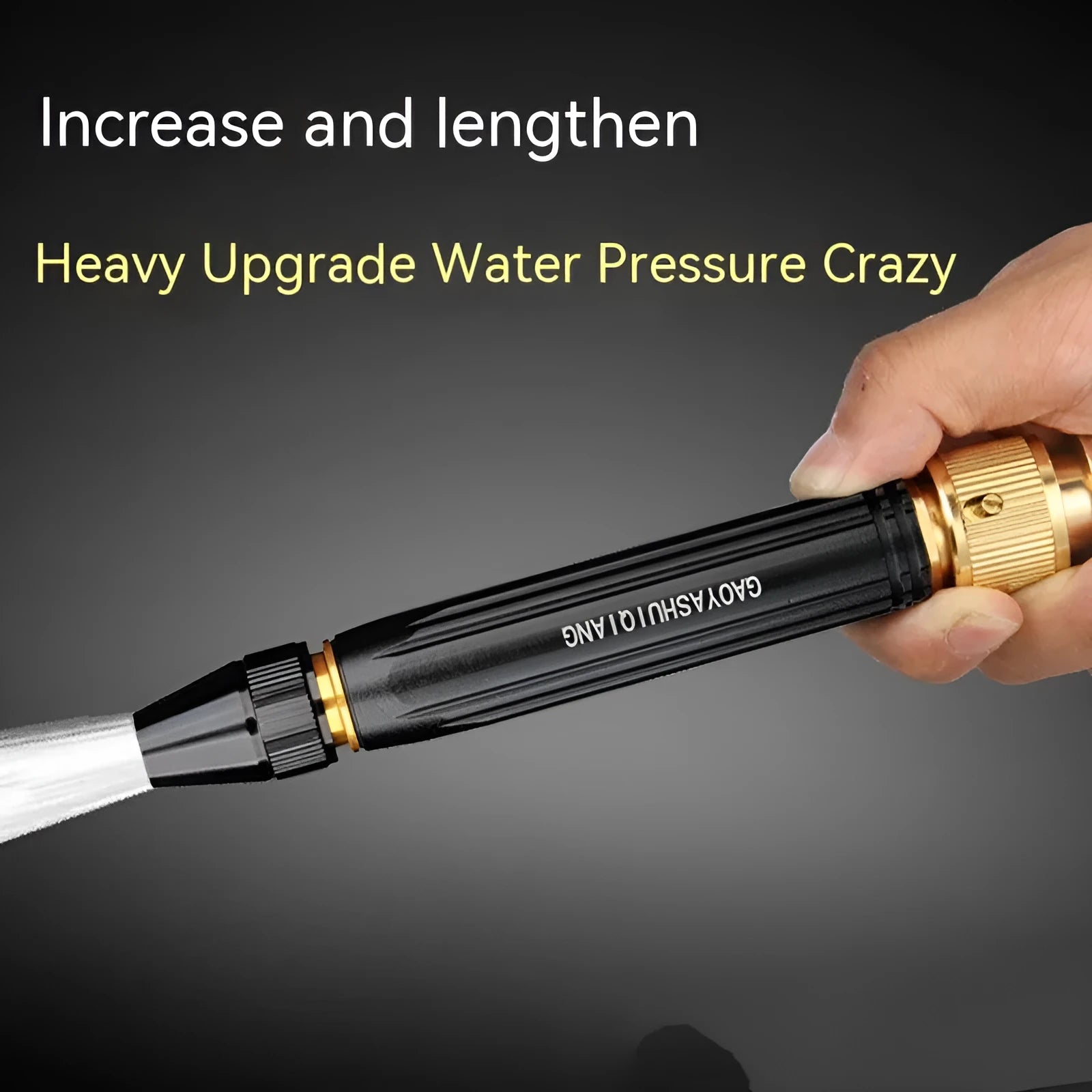 Black diamond car wash water gun with straight spray nozzle for vehicle cleaning
