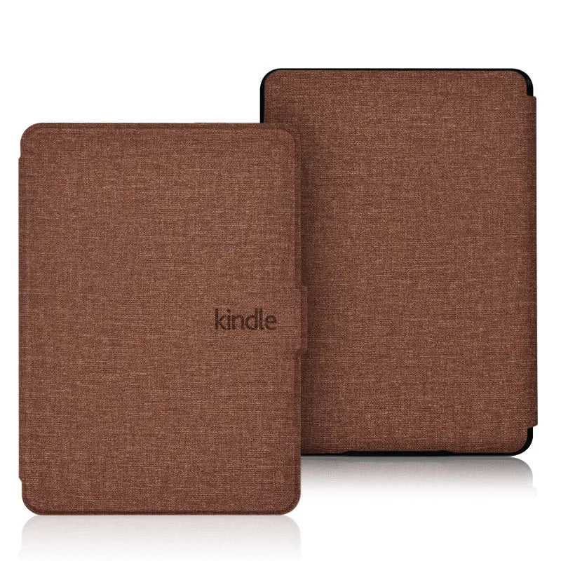 Hard plastic linen leather style protective case for Kindle Paperwhite in black with magnetic closure