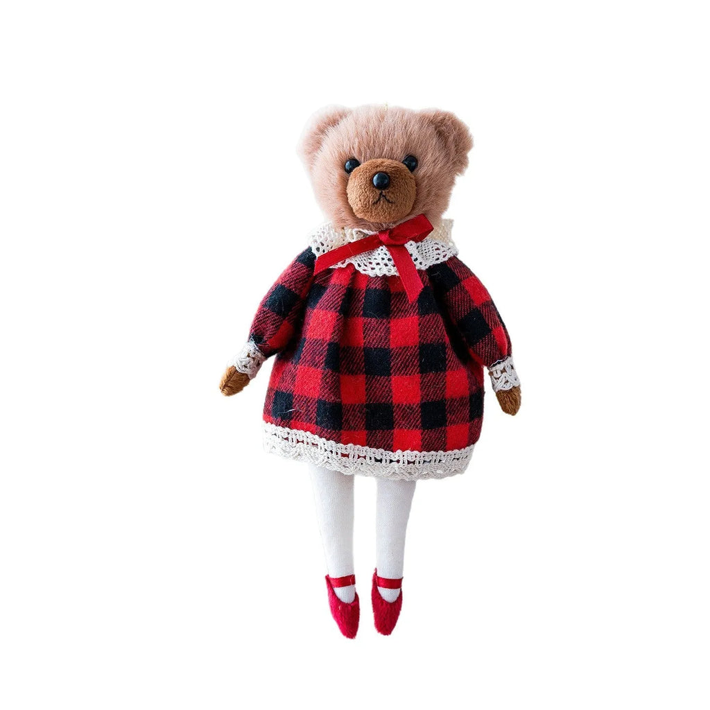 Princess bear and gentleman bear plush doll couple set in cartoon style with cloth construction