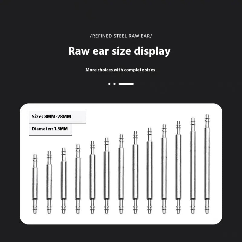Watch bolt auricular needle spring shaft repair parts in six sizes from 21mm to 26mm
