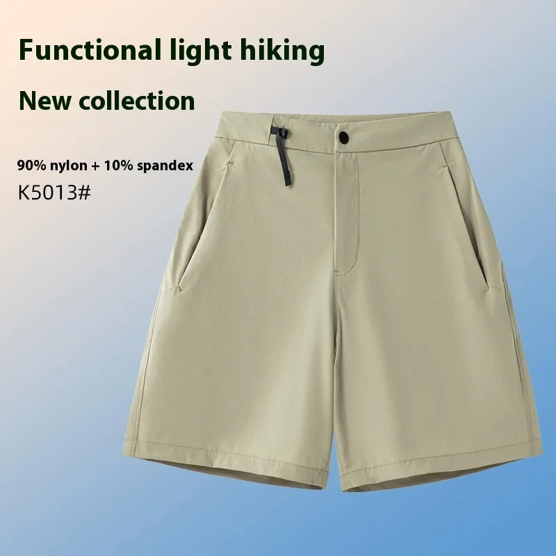 Men's quick-dry sports shorts in army green with 3D cutting detail.