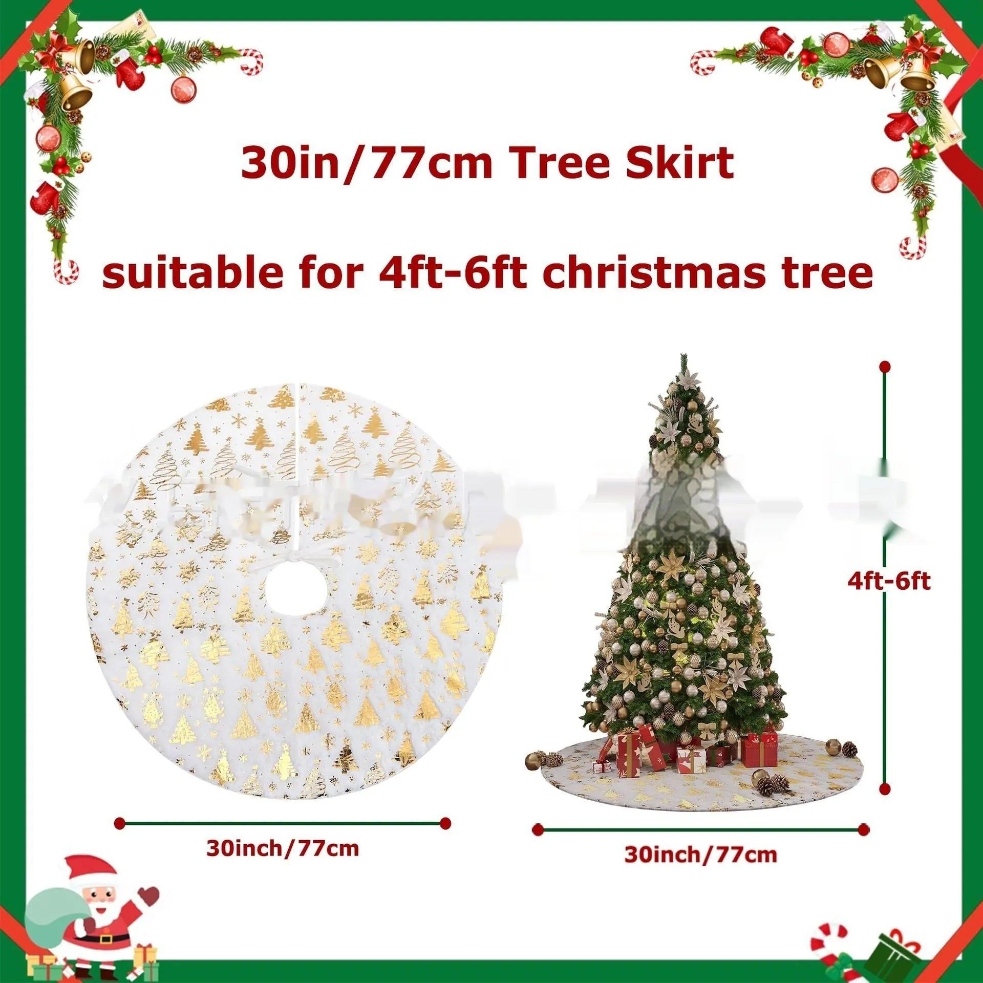 Plush Christmas tree rug with snowflake pattern in Christmas tree, cedar, or star style options
