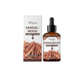 30ml amber glass bottle of sandalwood essential oil with dropper for aromatherapy and DIY projects