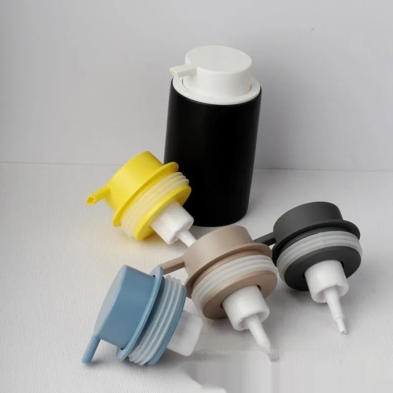 ABS plastic facial cleanser foam pump with large head in four metallic and matte colour options