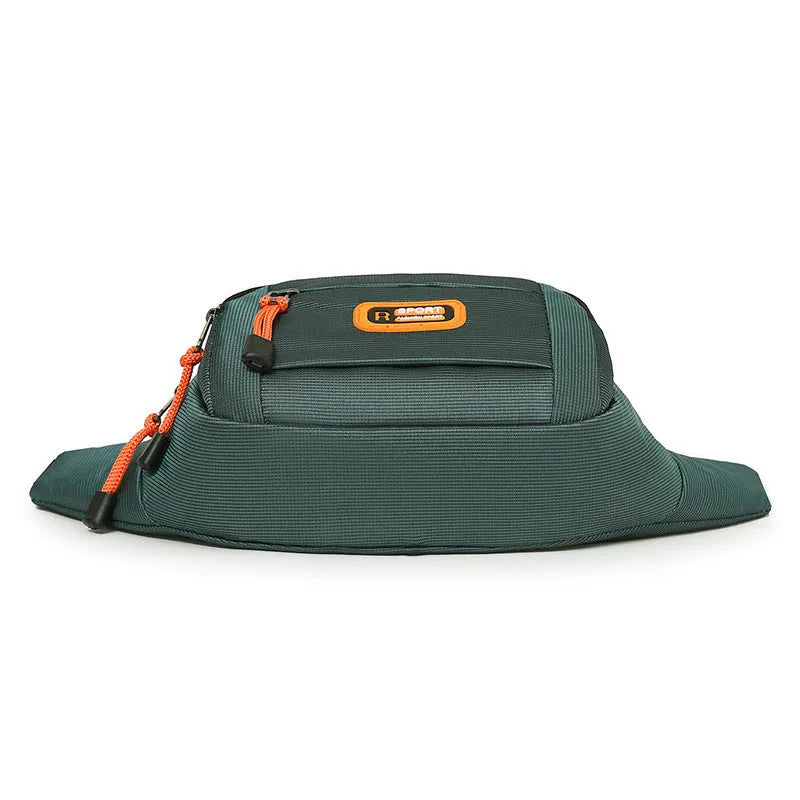 Waterproof slanted chest bag in nylon material with polyester lining, shown in available colour options