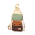 Outdoor leisure crossbody shoulder bag with contrasting colour trim and multifunctional storage pockets