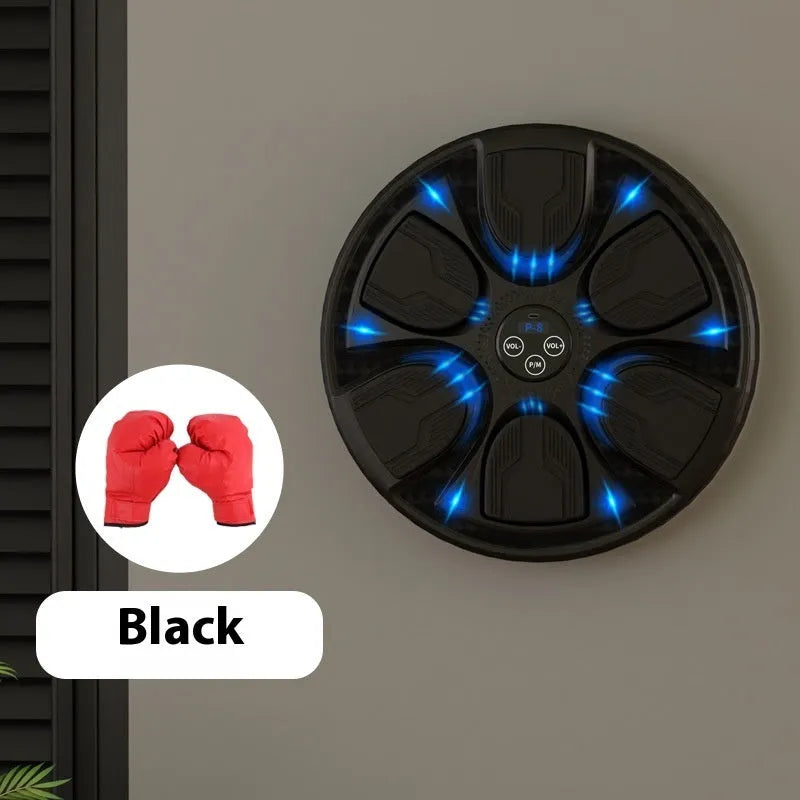 Black leather and PP boxing wall target with gloves for home fitness training and Sanda practice