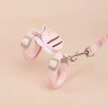 Adjustable cat harness and lead set in pink, yellow, and blue colours with strap and rope