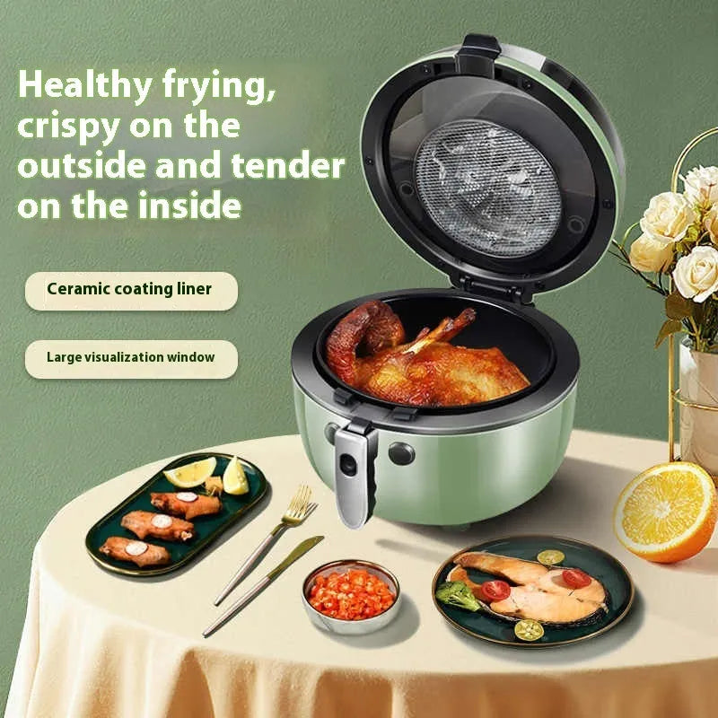 8-litre capacity air fryer oven with viewing window and mechanical button controls