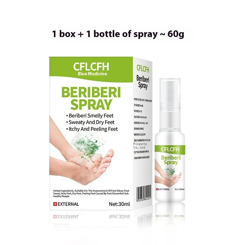 30ml bottle of foot odour spray for smelly feet and shoe freshening.