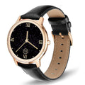 Women's rose gold smart watch with stainless steel mesh strap and a 1.3-inch touch screen display.