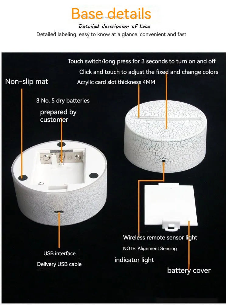 Clear acrylic heart-shaped table lamp with warm white light on a table.