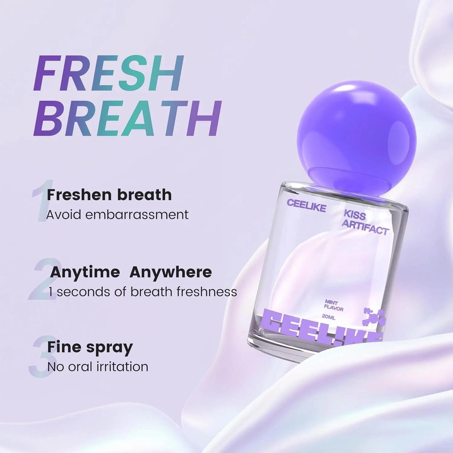 20ml bottle of long-acting probiotics oral hydrating spray with atomiser.