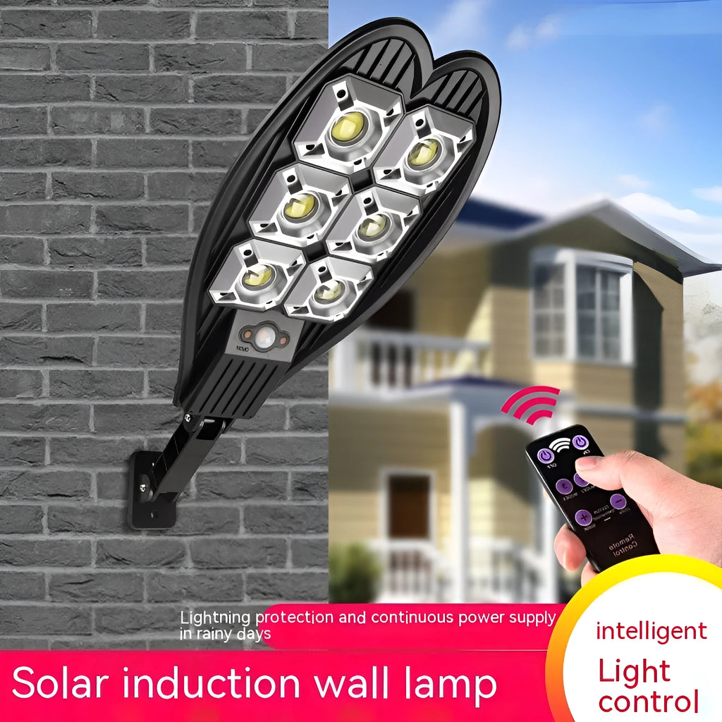 Six-eye sword design solar garden lamp with remote control for outdoor pathway and garden lighting