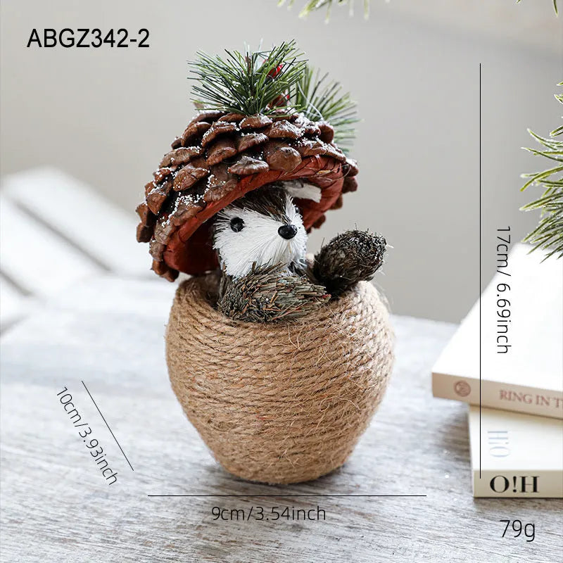 Foam squirrel Christmas decoration in brown or gray, single simulation squirrel ornament for festive display.