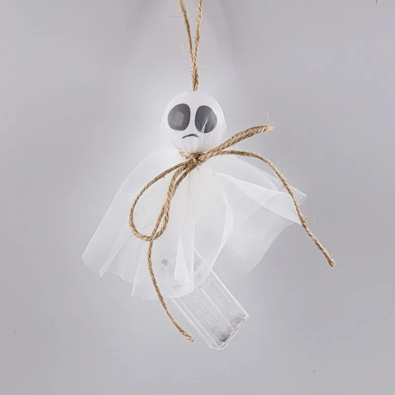 Halloween LED lighting chain with 20 colourful ghost design lights and battery box
