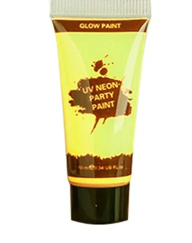 25ml tube of neon face and body paint in colours red, yellow, green, purple, orange, pink