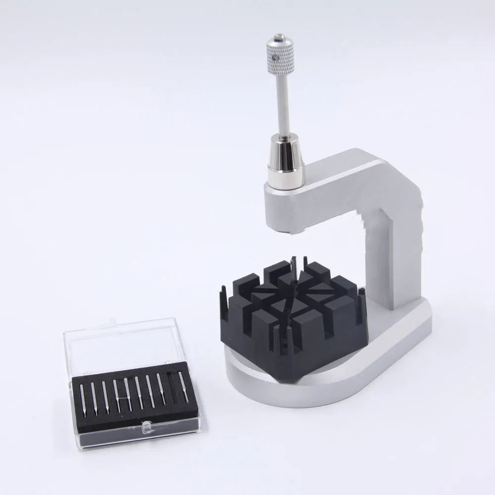 Silver tool steel watch strap removal press tool with precision blades for jewellery maintenance