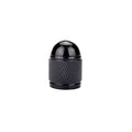 Aluminium alloy mountain bike tyre valve cap in gold, silver, red, blue, and black colours.