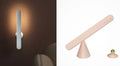Geometric magnetic suction reading table lamp with touch switch and PC lampshade in white or khaki finish
