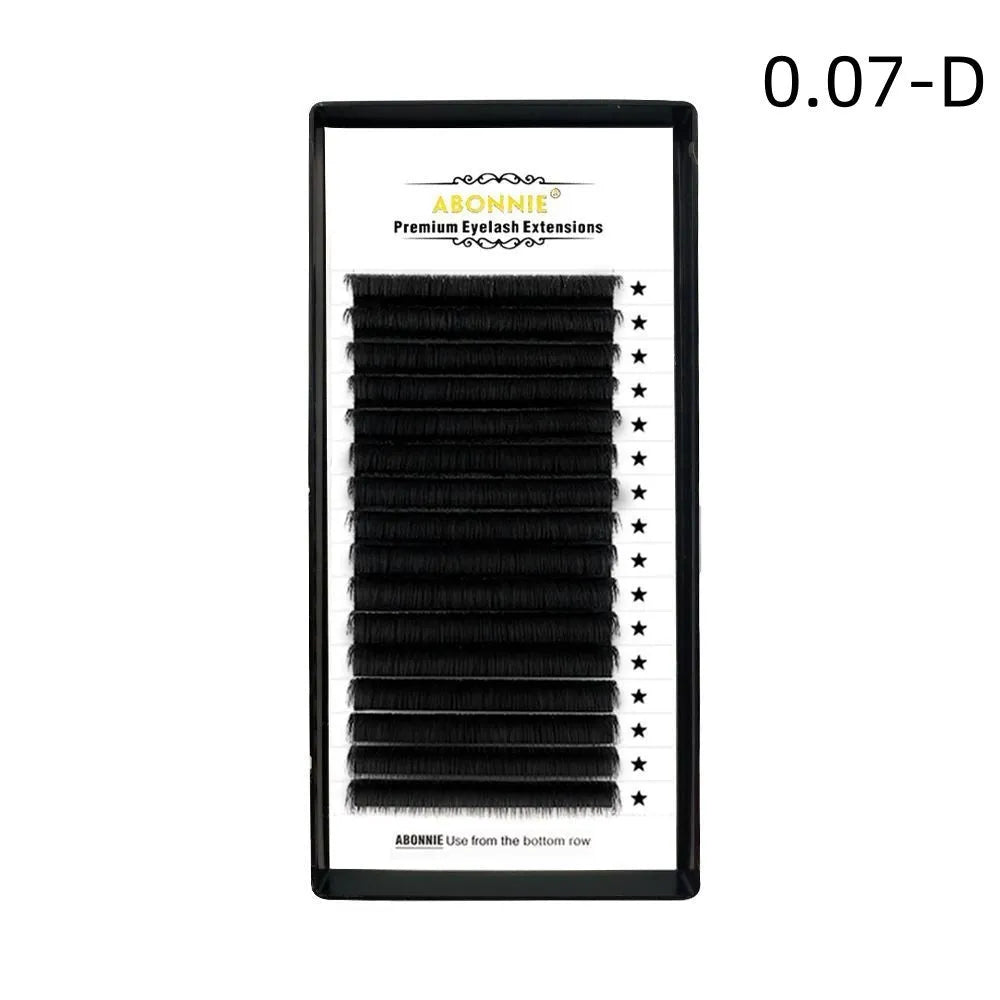 16-row false eyelashes with dense mink hair strands showing length options from 8mm to 18mm
