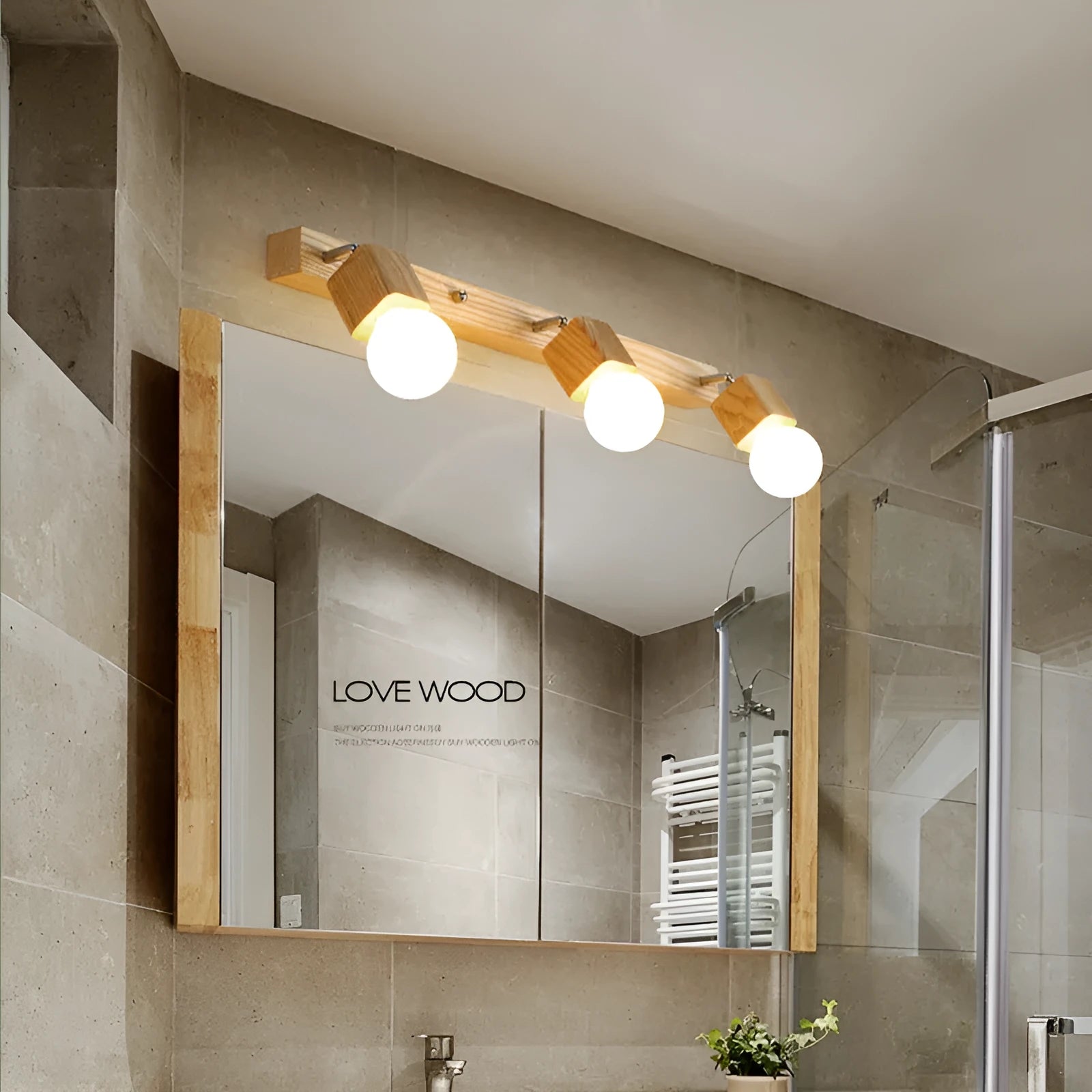 24cm wide LED wall lamp with integrated mirror cabinet, available with white, warm, or tricolour lighting