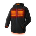 Black men's waterproof winter coat with thermal lining showing long sleeves and straight hem design