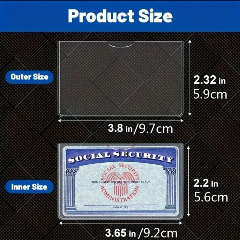 Clear PVC waterproof card holder for social security and student bus passes