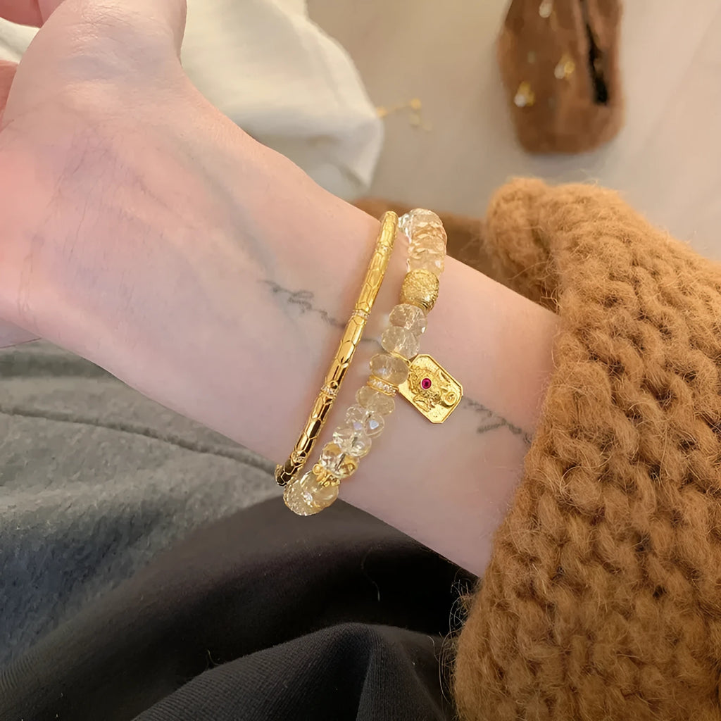 Women's artificial crystal bead bracelet with geometric shape and SJSL-0081 colourway