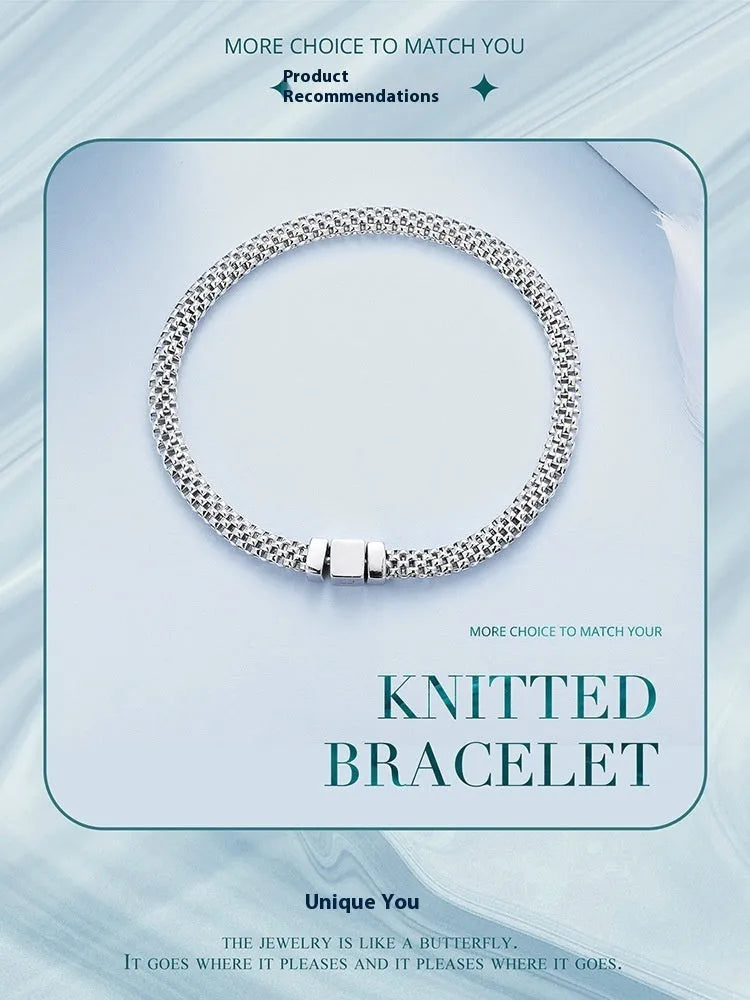 925 silver electroplated chain bracelet shown in 17cm, 19cm and 21cm lengths with simple trend styling