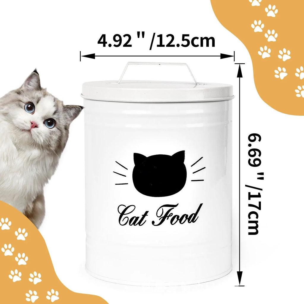 Round black iron sheet storage can with lid, a moisture-proof container for pantry goods.