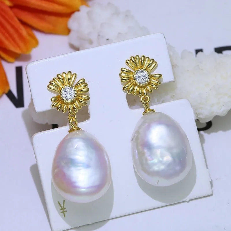 S925 sterling silver Baroque floral earring frames in silver and gold colour options