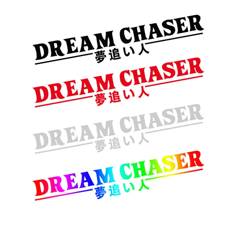 Chinese dream chaser car sticker with strong adhesion PET material measuring 40cm by 7cm