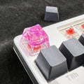 Clear resin starry sky keycap for Cherry MX keyboards in violet colour